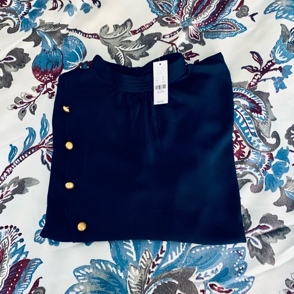 NWT- NY&CO MOCK-NECK BLOUSE - Picture 8 of 10